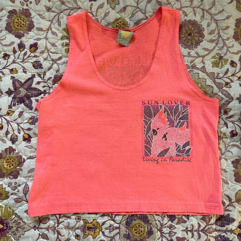 vintage 90s neon pink tank!